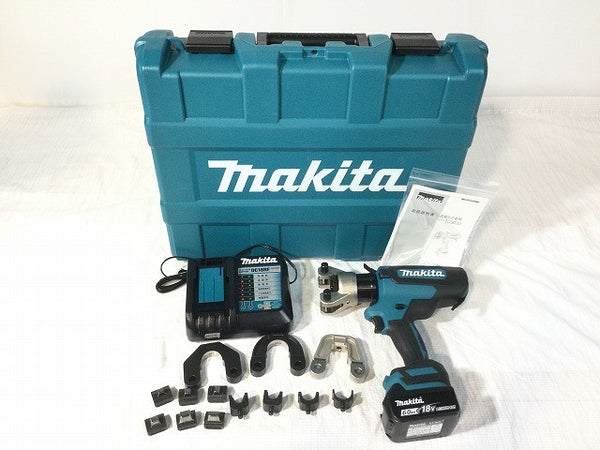 ☆未使用品☆makita マキタ 18V 充電式圧着機 TC300DRG バッテリ1個(6.0Ah) 充電器+ダイス+ケース付 コードレス 油圧式 圧着工具117889 - 3