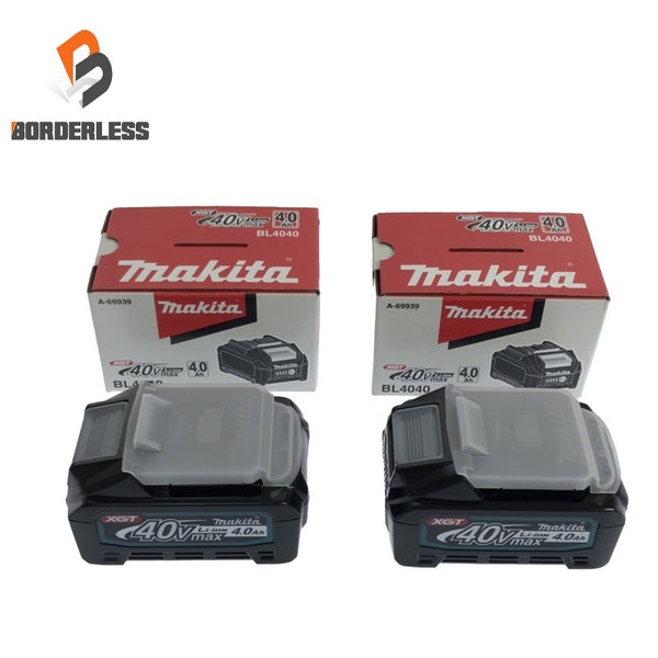 ☆未使用品2個セット☆makita マキタ 40Vmax 4.0Ah 純正 リチウムイオンバッテリー BL4040 高出力 リチウムイオン電池 蓄電池117469 - 1