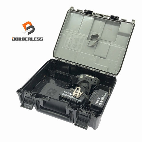 ☆中古品☆makita マキタ 18V 充電式インパクトドライバー TD173D バッテリー2個(18V 6.0Ah)付き ※充電回数14回と40回 締付け