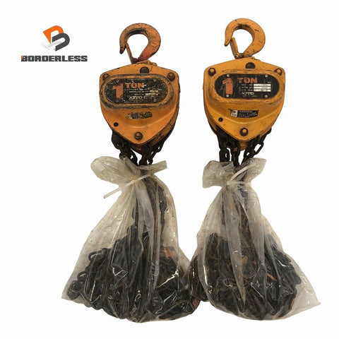 ☆中古品2個セット☆KITO キトー チェーンブロック CB010 M3形 荷重1.0ton/1ton 揚程2.5m 手動式 チェンブロック 吊り具 荷揚げ135814