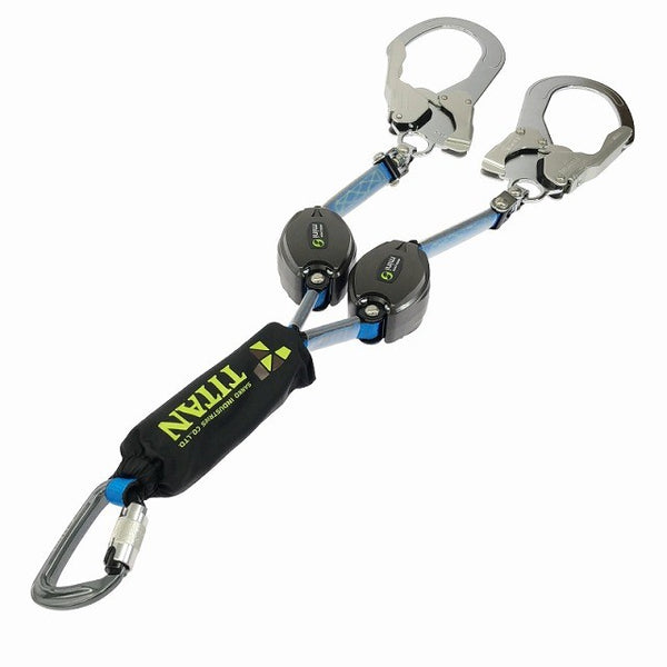 ☆未使用品☆TITAN タイタン REELOCK mini タイプ1 ランヤード ダブル HL-HW-130-CC 巻取式 ハーネス 安全帯 胴ベルト兼用118738 - 4