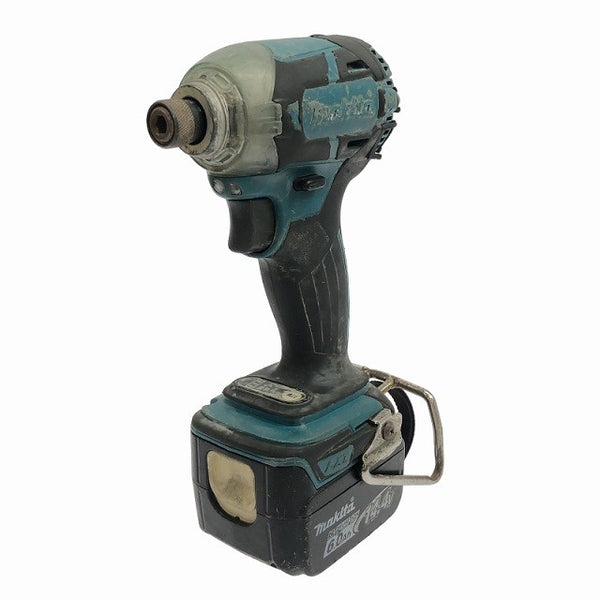 ☆中古品☆makita マキタ 14.4V 充電式インパクトドライバー TD137D 青/ブルー バッテリ1個(14.4V6.0Ah) 充電器付 コードレス120206 - 2