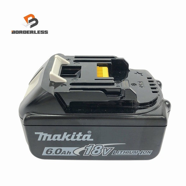 ☆箱グリス無し0回 未使用品☆makita マキタ 18V 6.0Ah 純正 リチウムイオンバッテリー BL1860B 残量表示有 雪マーク 飛行機マーク130647 - 1