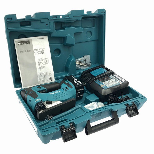 ☆未使用品☆ makita マキタ 18V 充電式ジグソー JV182DRG 青/ブルー 本体+バッテリー1個(6.0Ah)充電器+パーツ+ケース134770 - 2