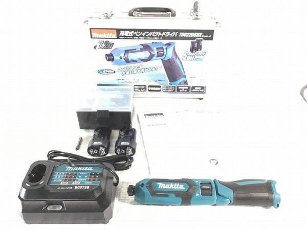 ☆未使用品☆makita マキタ 7.2V 充電式ペンインパクトドライバー TD022DSHX 青/ブルー バッテリ2個(1.5Ah) 充電器 ケース付130967 - 3