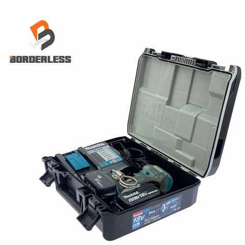 ☆比較的綺麗☆makita マキタ 18V 充電式インパクトドライバ TD173DRGX 青/ブルー バッテリー2個(18V 6.0Ah) 充電器 ケース付