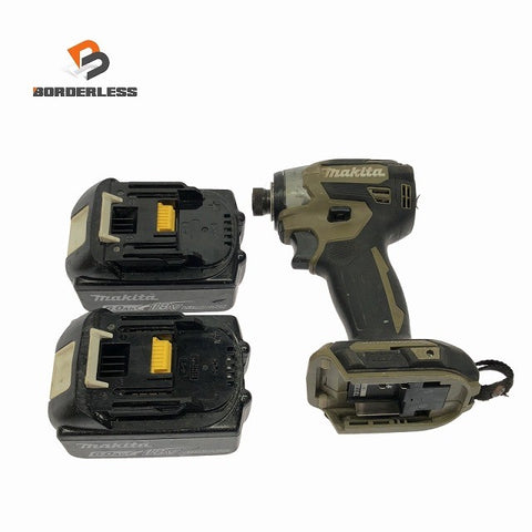 ☆中古品☆makita マキタ 充電式インパクトドライバー TD173D オリーブ バッテリ2個(BL1860B)付 コードレス バッテリー式120991