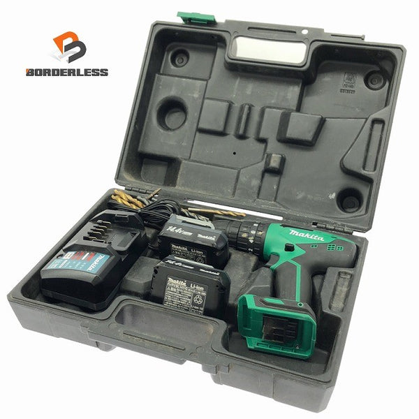 ☆中古品☆makita マキタ 14.4V 充電式震動ドライバドリル M850DWX バッテリ2個(1.1Ah) 充電器 ケース付 振動ドライバドリル130995 - 1