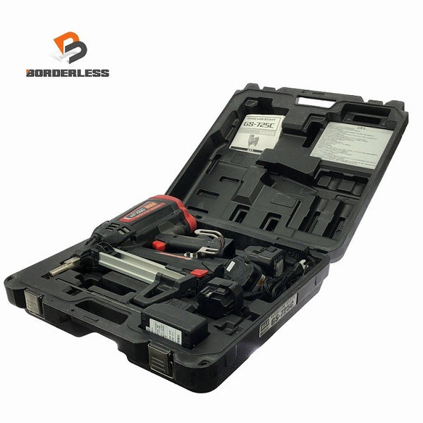 ☆中古品☆MAX マックス ガスネイラ GS-725C バッテリー3個(6V 1.5Ah) 充電器 ケース付 ガス銃 鋲打ち機 ピン打機131365 - 1