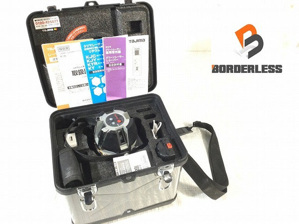 ☆中古品☆TAJIMA タジマ ブルーグリーンレーザー墨出し器 ZEROBL-KJC 受光器(RCV-G) バッテリ1個 ケース付116628 - 2