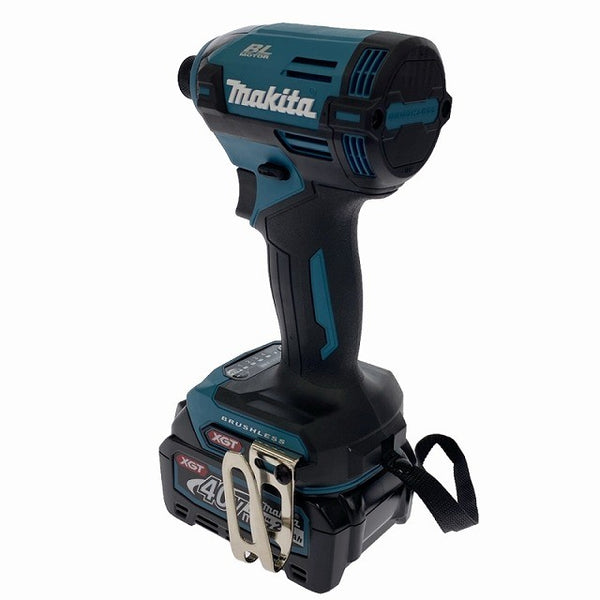 ☆未使用品☆makita マキタ 40Vmax 充電式インパクトドライバー TD003GRAX 青/ブルー バッテリー2個(2.0Ah) 充電器 ケース付129497 - 7