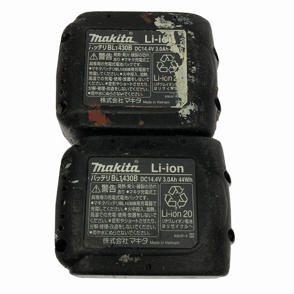 ☆中古品2点セット☆makita マキタ 14.4V 3.0Ah 純正 リチウムイオンバッテリー BL1430B 残量表示付 蓄電池 充電池137922 - 10