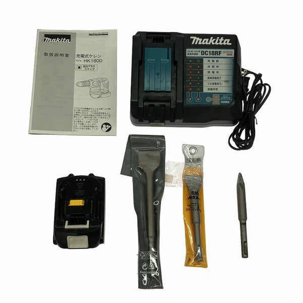 ☆比較的綺麗☆makita マキタ 充電式ケレン HK180D バッテリ1 BL1860B 充電器 DC18RF ケース付属 バッテリ使用回数4回134359 - 9