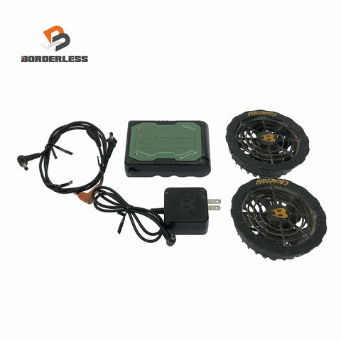 ☆中古品☆BURTLE バートル 22V エアークラフト専用バッテリー AC08 アーミカーキ ファンユニット AC08-1 黒 空調作業服用117634