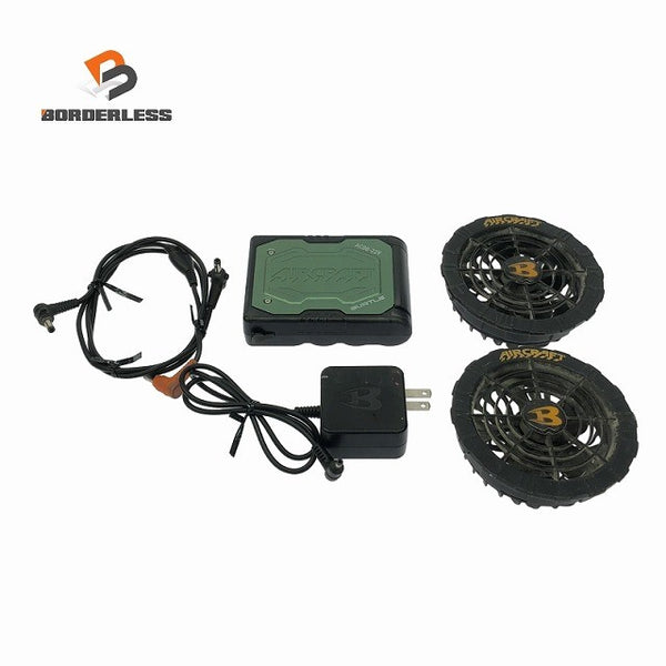 ☆中古品☆BURTLE バートル 22V エアークラフト専用バッテリー AC08 アーミカーキ ファンユニット AC08-1 黒 空調作業服用117634 - 1