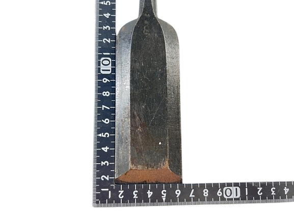 ☆中古品2本セット☆大内 突き鑿 1寸2分/36mm 瓢箪/ひょうたん印 突きノミ 1寸6分/48mm 突きのみ 仕上のみ 大工道具 木材加工 - 9