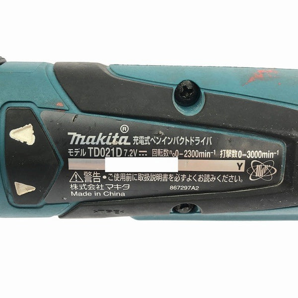 ☆中古品☆makita マキタ 7.2V 充電式ペンインパクトドライバー TD021D 青 バッテリ1個(1.0Ah) コードレス137177 - 7