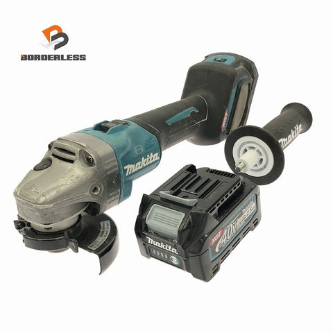 ☆中古品☆makita マキタ 40Vmax 充電式ディスクグラインダ GA017G バッテリー1個(2.5Ah) 安全カバー ハンドル付124423
