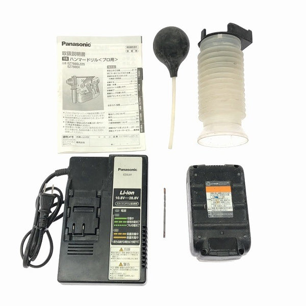 ☆中古品☆ Panasonic パナソニック 28.8V 充電ハンマードリル EZ7880 バッテリー2個(28.8V 3.1Ah)付き 充電器(EZ0L81)付き119366 - 10