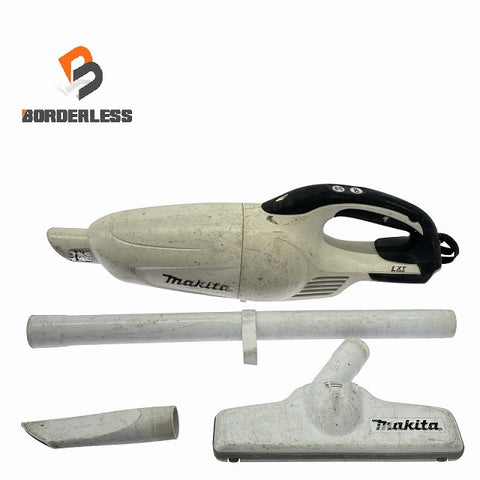 ☆中古品☆makita マキタ 18V 充電式クリーナー CL181FD 白 本体＋パイプ＋ノズル付 コードレス バッテリー式 ハンディ 掃除機