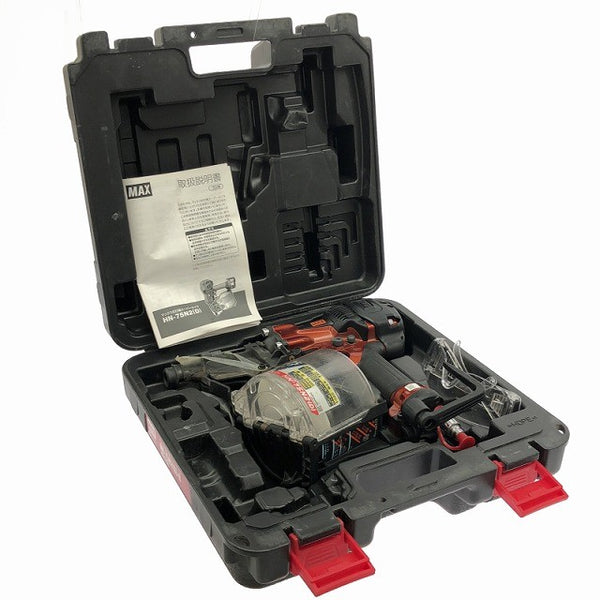 ☆中古品☆ MAX マックス 高圧コイルネイラ HN-75N2(D)-R マイスターレッド AEROSTAR/エアロスター 本体+パーツ+ケース133500 - 2