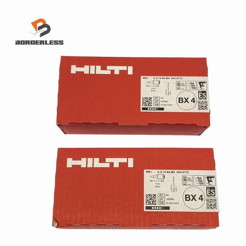 ☆未使用品2個セット☆HILTI ヒルティ 14㎜ ガス鋲打機用ピン X-S 14 B4 MX 400本入×2箱 BX4用ピン136968