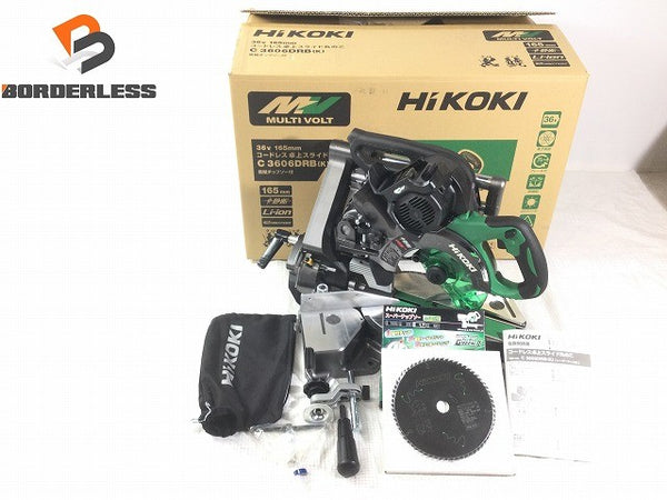 ☆未使用品☆HiKOKI ハイコーキ 36V 165mm コードレス卓上スライド丸のこ C3606DRB(K)(NN) 黒鯱チップソー付き115065 - 1