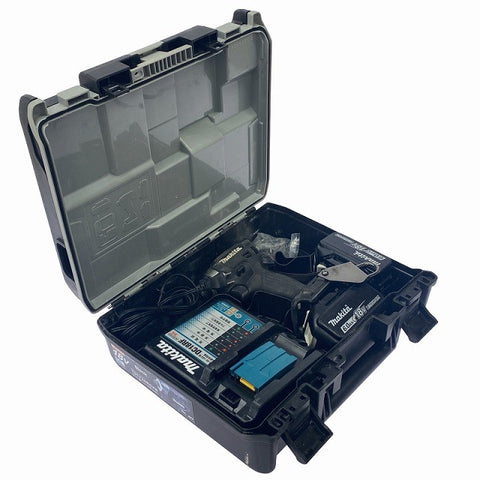☆中古品☆makita マキタ 18V 充電式インパクトドライバー TD173DRGXB バッテリー2個(18V 6.0Ah)充電器 ケース付き コードレス131634 - 0