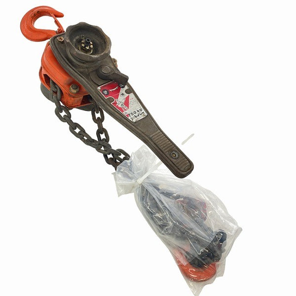 ☆中古品セット☆ELEPHANT 象印 0.5t チェーンブロック K-2型 750kg レバーブロック Y-075 荷揚げ 荷締め128658 - 2