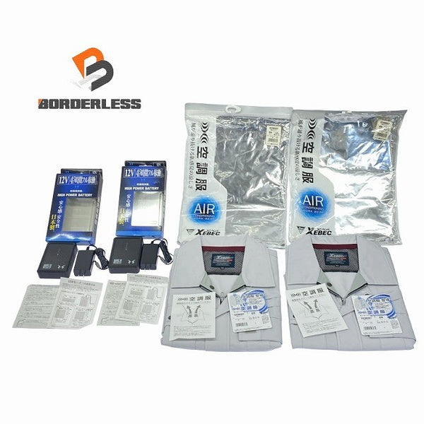 ☆未使用品セット☆サンエス 空調風神服 12V リチウムイオンバッテリーセット×2 RD9290T ジーベック 長袖ブルゾン×2 XE98007114799 - 1