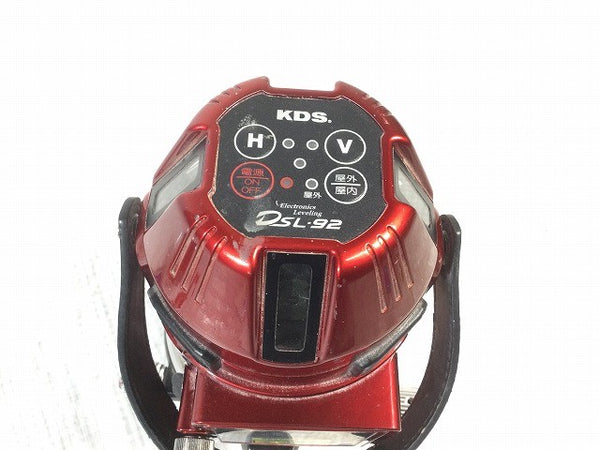 ☆中古品☆ KDS ムラテック レーザー墨出し器 DSL-92 電子正準 高輝度 フルライン 受光器 LRV-4 ケース付 ゴーグル付117828 - 9