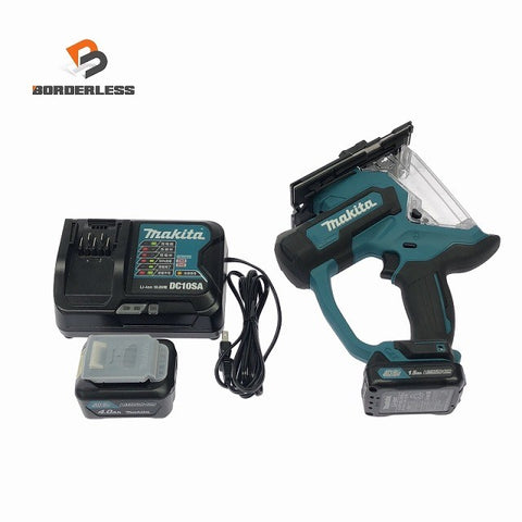 ☆美品☆makita マキタ 10.8V 充電式ボードカッタ SD100D バッテリ2個(4.0Ah/1.5Ah)充電器付 コードレス ボードカッター 穴あけ124471