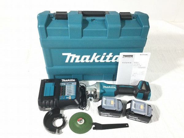 ☆未使用品☆makita マキタ 18V 100mm 充電式ディスクグラインダ GA404DRGXN バッテリー2個(18V 6.0Ah) 充電器 ケース付135174 - 3