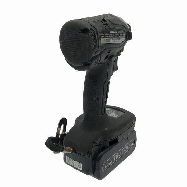 ☆中古品☆Panasonic パナソニック 14.4V/18V 充電インパクトドライバー EZ76A1LJ2G-B 黒 バッテリ2個(18V5.0Ah) 充電器 ケース - 6