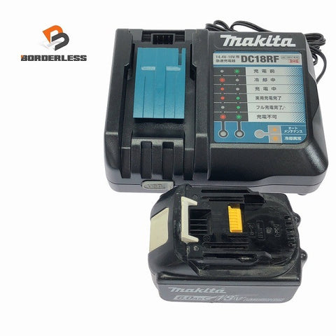 ☆中古品2点セット☆makita マキタ 18V 6.0Ah 純正リチウムイオンバッテリー BL1860B 急速充電器 DC18RF116857