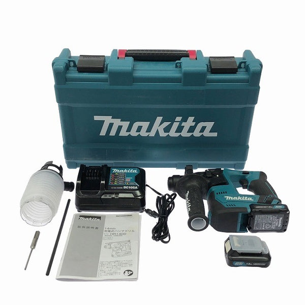 ☆比較的綺麗☆makita マキタ 10.8V 14mm 充電式ハンマドリル HR140D バッテリ2個(1.5Ah) 充電器 ケース付 コードレス123455 - 3