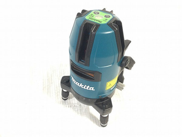 ☆美品※バッテリ別売り☆makita マキタ 10.8V 充電式屋内 屋外兼用 レーザー墨出し器 SK40GD 三脚 受光器 パーツ ケース付 測定器118612 - 4