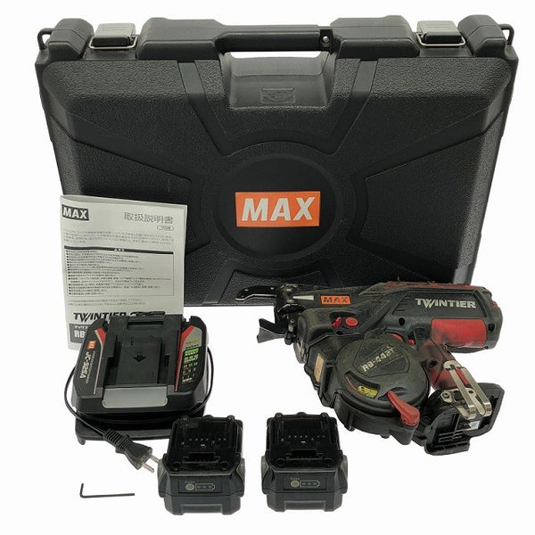 ☆中古品☆MAX マックス 14.4V 充電式鉄筋結束機ツインタイア RB-442T-B2C/1450A バッテリー2個(5.0Ah)充電器 ケース付き137605 - 3
