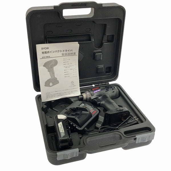 ☆中古品☆RYOBI リョービ 18V 充電式インパクトドライバー BID-1805 バッテリ1個(1.5Ah) 充電器 ケース付 コードレス133210 - 2
