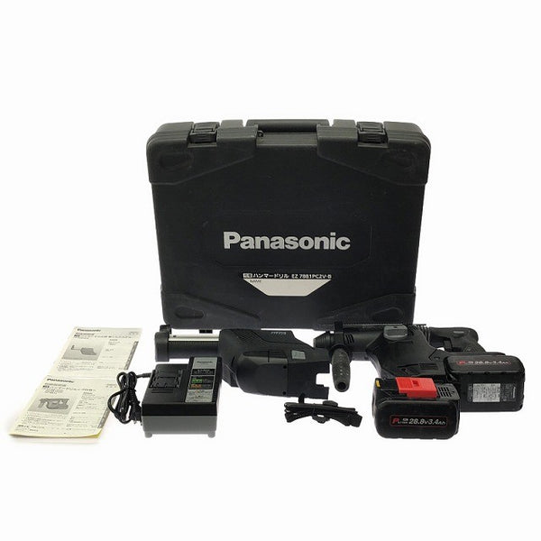 ☆比較的綺麗☆Panasonic パナソニック 28.8V 充電ハンマードリル EZ7881PC2V-B バッテリ2個(3.4Ah)充電器 集じんシステム ケース付129537 - 3
