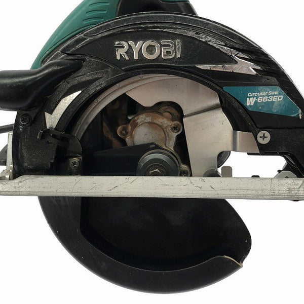 ☆中古品☆RYOBI リョービ 100V 165mm 電子丸ノコ W-663ED 左傾斜仕様 集じんノズル付 コード式  電子丸鋸 切断機128566 - 10