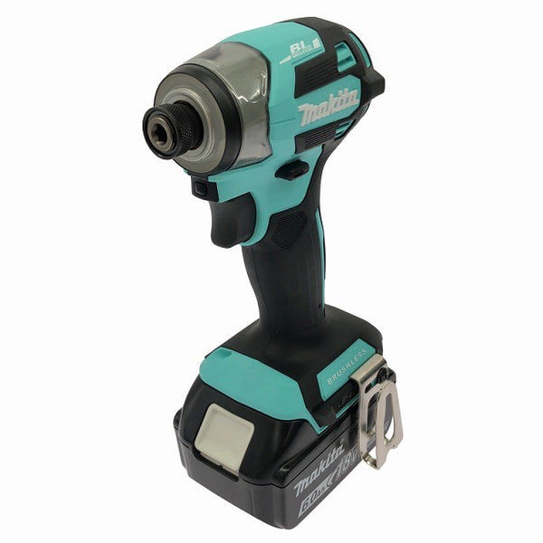 ☆極美品 充電回数1回☆makita マキタ 18V 充電式インパクトドライバ TD173DGXTB ターコイズブルー バッテリ2個(6.0Ah) 充電器136078 - 4