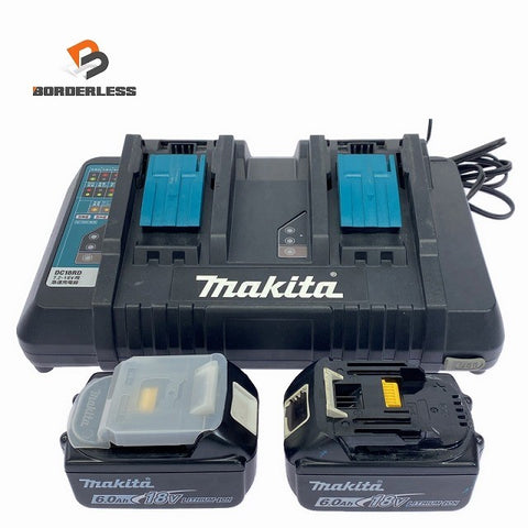 ☆比較的綺麗です☆makita マキタ 18V 純正リチウムイオンバッテリー BL1860B×2  2口急速充電器 DC18RD 合計3点セット118108
