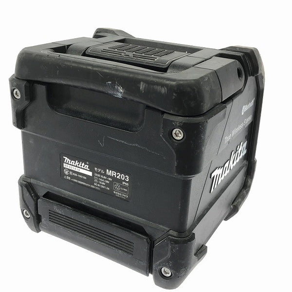 ☆中古品☆makita マキタ 10.8V～18V 充電式スピーカー MR203 本体のみ 黒/ブラック Bluetooth 現場スピーカー アウトドア 音楽 ♪128237 - 4