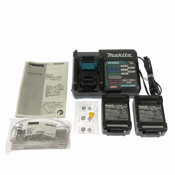 ☆未使用品☆makita マキタ 40Vmax 40mm 仕上釘打 FN001GRDX バッテリ2個(2.5Ah) 充電器 フィニッシュネイラ ※コメント有131992 - 10