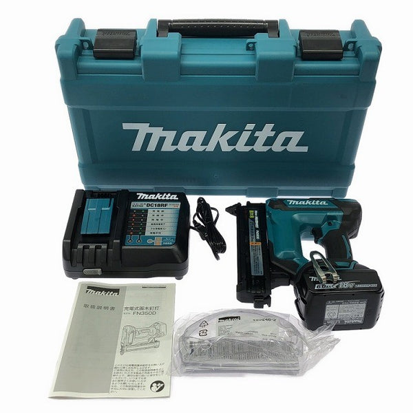 ☆未使用品☆makita マキタ 18V 35mm 充電式面木釘打機 FN350DRG バッテリー1個(18V 6.0Ah)充電器付 フィニッシュネイラ119115 - 3