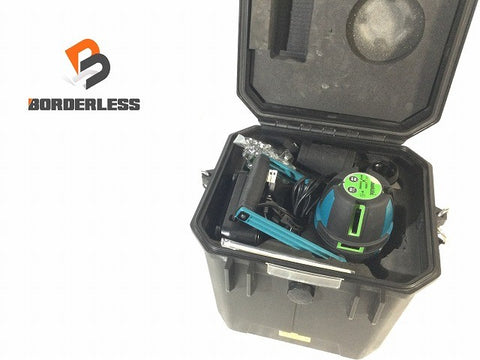 ☆比較的綺麗☆makita マキタ 10.8V 充電式屋内・屋外兼用追尾墨出し器 SK506GDN 受光器 充電器 ケース グリーンレーザー墨出し器125376