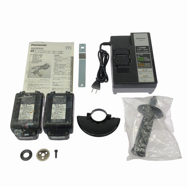 ☆中古品☆Panasonic パナソニック 18V 充電ディスクグラインダー EZ46A1 グレー バッテリ2個(18V 5.0Ah) 充電器 ケース付 研磨130521 - 10