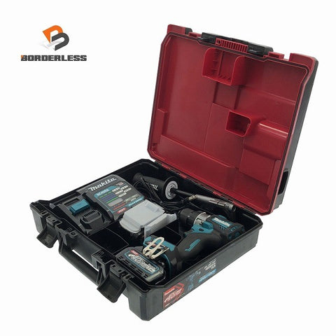 ☆比較的綺麗☆makita マキタ 40Vmax 充電式震動ドライバドリル HP001GRDX 青 バッテリ2個(2.5Ah) 充電器 ケース付 コードレス120048