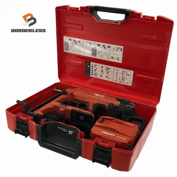 ☆中古品 HILTI ヒルティ 21.6V 充電式鋲打ち機 BX3-L-22 バッテリ1個(2.5Ah) 充電器 ケース 鋲打機 コンクリートネイラー ピン打機133998 - 1